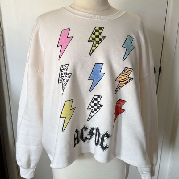 ACDC Grayson‎ Threads Lightning Sweatshirt XL White Graphic Pullover - Picture 2 of 7